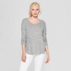 Women's Long Sleeve Cozy Knit Top - A New Day Gray