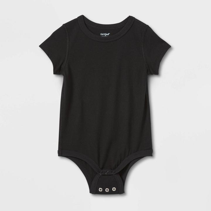 Toddler Kids' Short Sleeve Bodysuit - Cat & Jack Black
