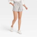 Women's High-rise Pull-on Shorts - A New Day Blue/white