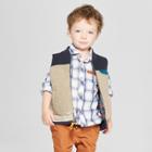 Genuine Kids From Oshkosh Toddler Boys' Sherpa Vest - Cream/navy