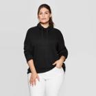Women's Plus Size Long Sleeve Mock Turtleneck Sweater - Universal Thread Black X