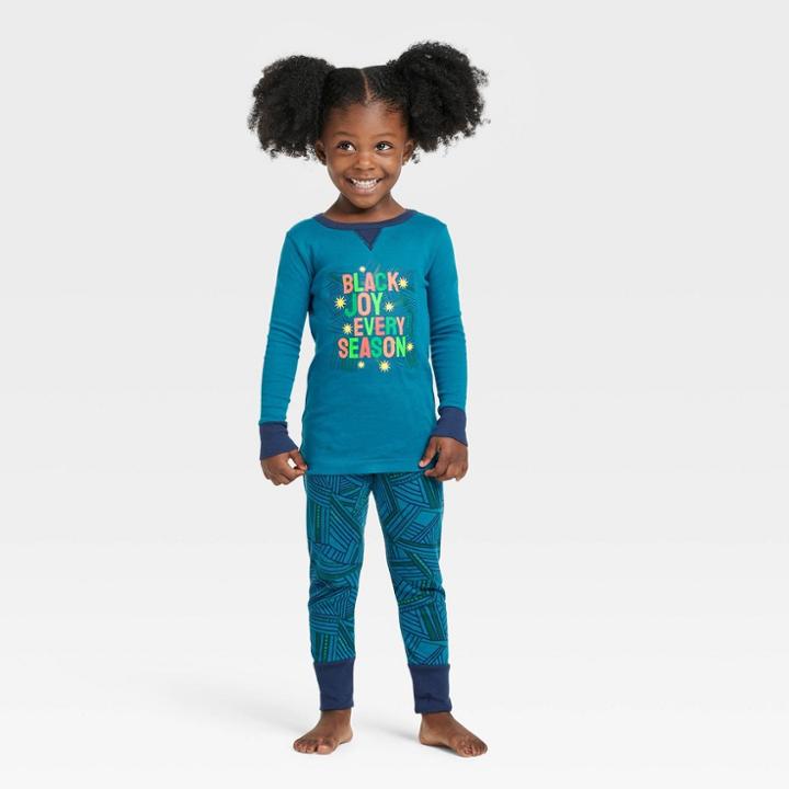 Toddler Joy Print Matching Family Pajama Set - Wondershop Blue