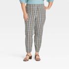 Women's Plus Size High-rise Slim Fit Bi-stretch Ankle Pants - A New Day Blue