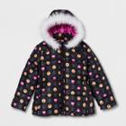 Emojination Girls' Emoji Puffer Jacket - Black