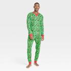 Men's Tall Santa Print Matching Family Pajama Set - Wondershop Green