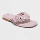 Women's Blossom Scrunched Flip Flop Sandals - A New Day Blush