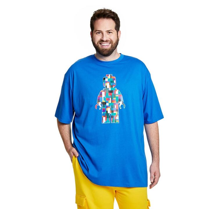 Men's Big & Tall Urban Brick Lego Minifigure Graphic Short Sleeve T-shirt - Lego Collection X Target Blue