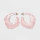 Sugarfix By Baublebar Contemporary Resin Hoop Earrings - Light Pink, Women's