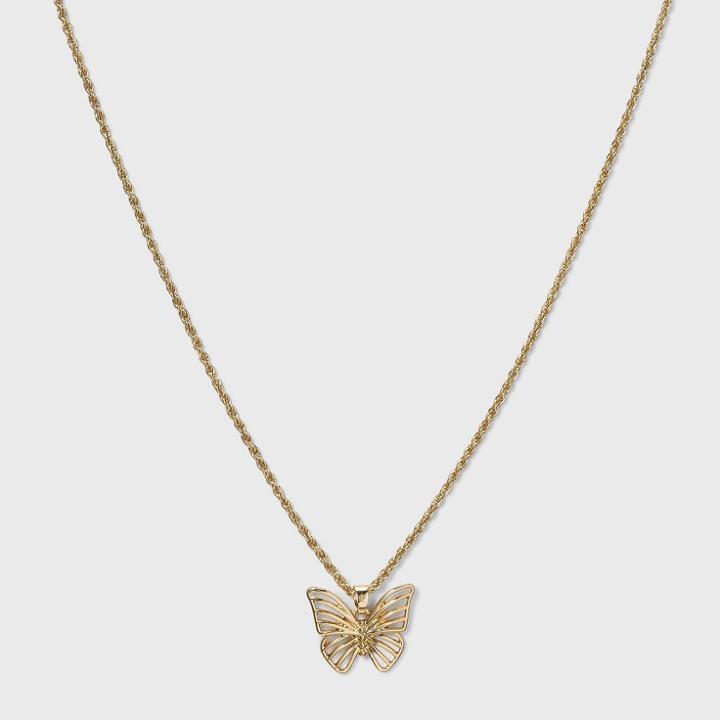 Sugarfix By Baublebar Butterfly Pendant Necklace - Gold