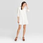 Women's Long Sleeve Tiered Mini Dress - Knox Rose White