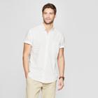 Men's Printed Standard Fit Short Sleeve Poplin Button-down Shirt - Goodfellow & Co White