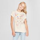 Girls' Deer Graphic Short Sleeve T-shirt - Cat & Jack Cream