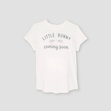 Maternity Short Sleeve Little Bunny Coming Soon Easter Graphic T-shirt - Isabel Maternity By Ingrid & Isabel
