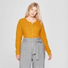 Women's Plus Size Long Sleeve Any Day Cardigan - A New Day Gold X