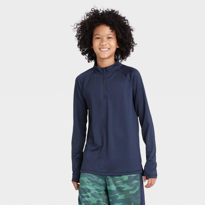 Boys' Performance 1/4 Zip Pullover - All In Motion Navy Xs, Boy's, Blue