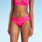 Women's Shirred Hipster Medium Coverage Bikini Bottom - Kona Sol Rose Topiary Xs, Women's, Pink