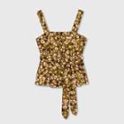 Women's Floral Print Tank Top - Who What Wear Brown S, Women's,