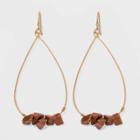 Semi-precious Goldstone Nugget Wire Teardrop Earrings - Universal Thread Gold, Women's