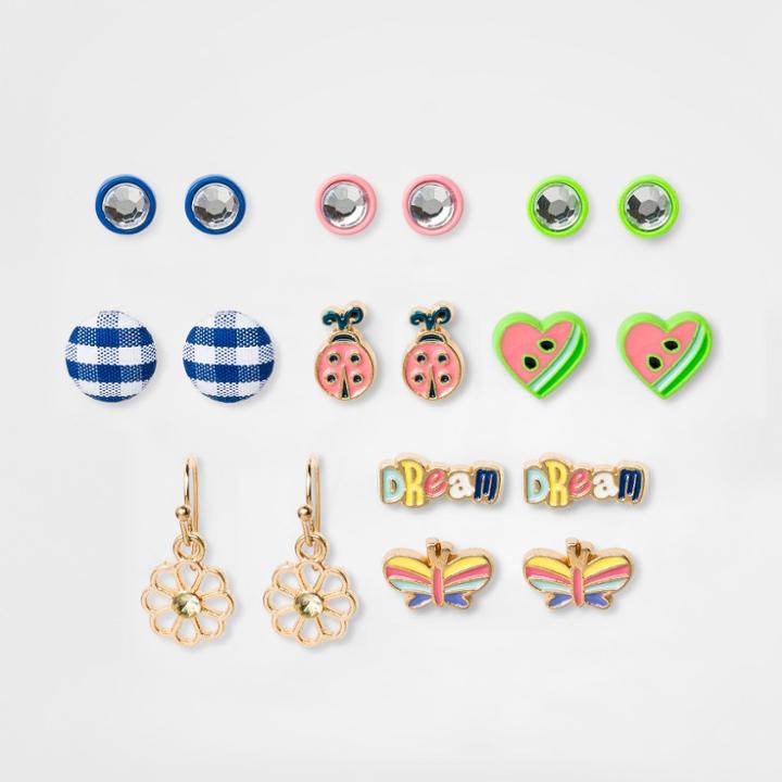 Girls' 9ct 'dream' & Flower Earrings - Cat & Jack,