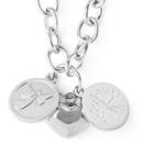 Target Elya Stainless Steel Puffed Heart And Two Discs Charmed Necklace, Girl's,