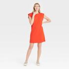 Women's Sleeveless T-shirt Dress - A New Day Orange