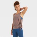 Women's Side-tie Tank Top - Joylab Iron Gray Burnout