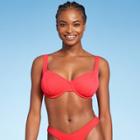 Juniors' Ribbed Underwire Bikini Top - Xhilaration Coral Pink D/dd Cup