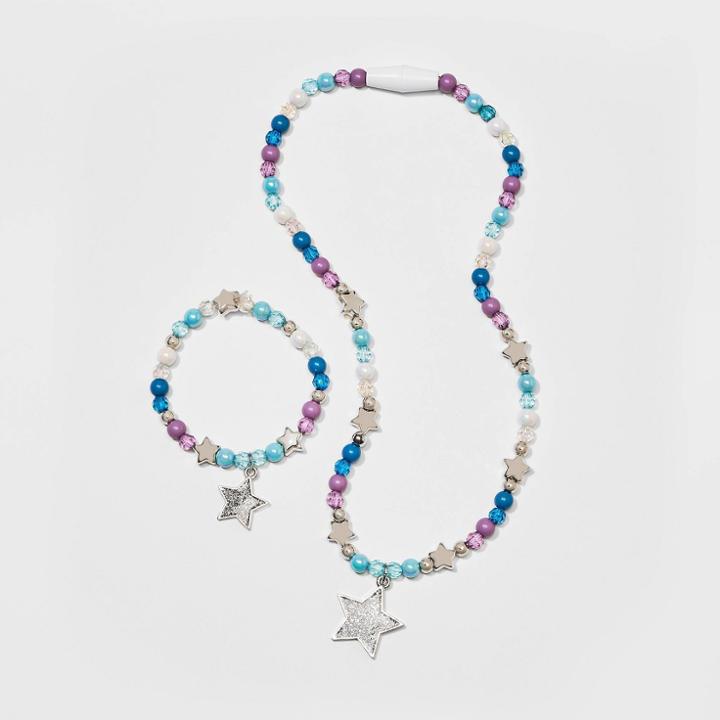 Toddler Girls' 2pc Bracelet & Necklace Set - Cat & Jack Blue