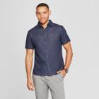 Men's Polka Dot Short Sleeve Novelty Button-down Shirt - Goodfellow & Co Xavier Navy