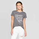 Women's Short Sleeve Crewneck Texas Girl Cowboy Boots Graphic T-shirt - Awake Gray