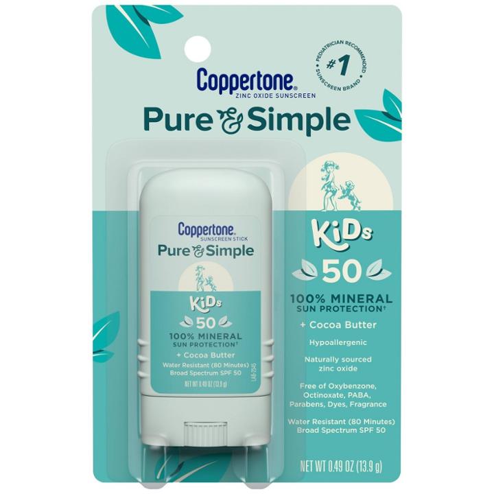 Coppertone Kids' Pure And Simple Sunscreen Stick - Spf