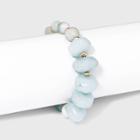Semi-precious Aquamarine Quartz And Amazonite Stones Stretch Bracelet - Universal Thread Crystal Aqua, Crystal Blue