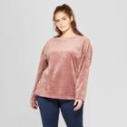 Women's Plus Size Velour Layering Sweatshirt - Joylab Rose Taupe Pink
