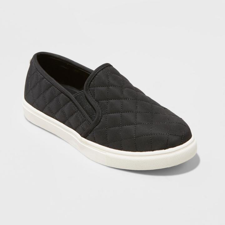 Women's Reese Wide Width Nylon Slip On Sneakers - Mossimo Supply Co. Black 10w,