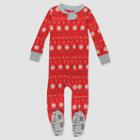 Honest Baby Fair Isle Organic Cotton Footed - Red