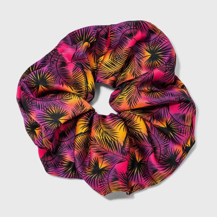 Leaf Printed Jumbo Matte Satin Hair Twister - Wild Fable