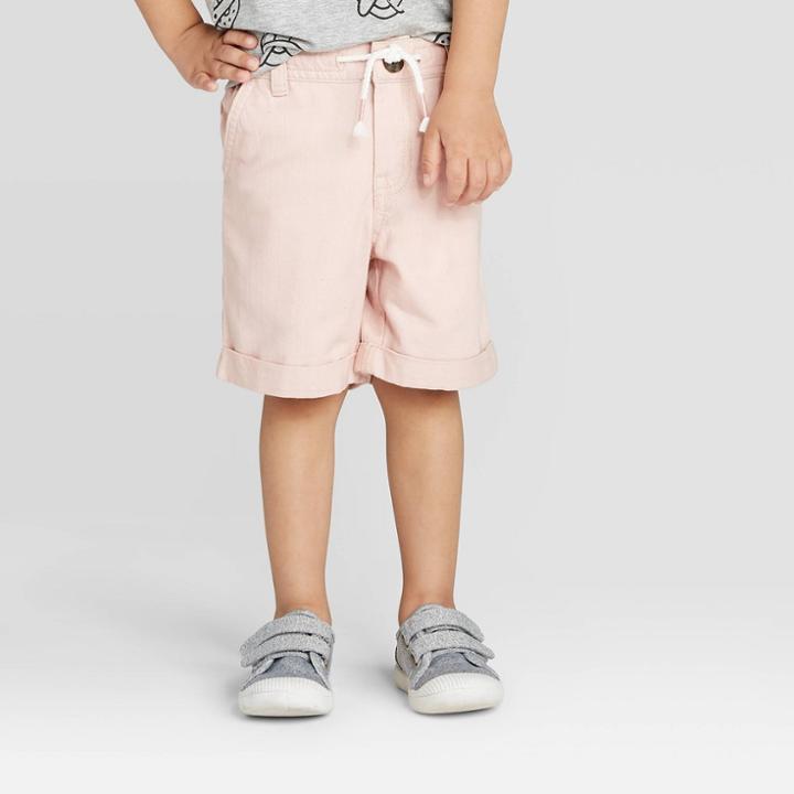 Toddler Boys' Dressy Chino Shorts - Cat & Jack Pink 12m, Toddler Boy's
