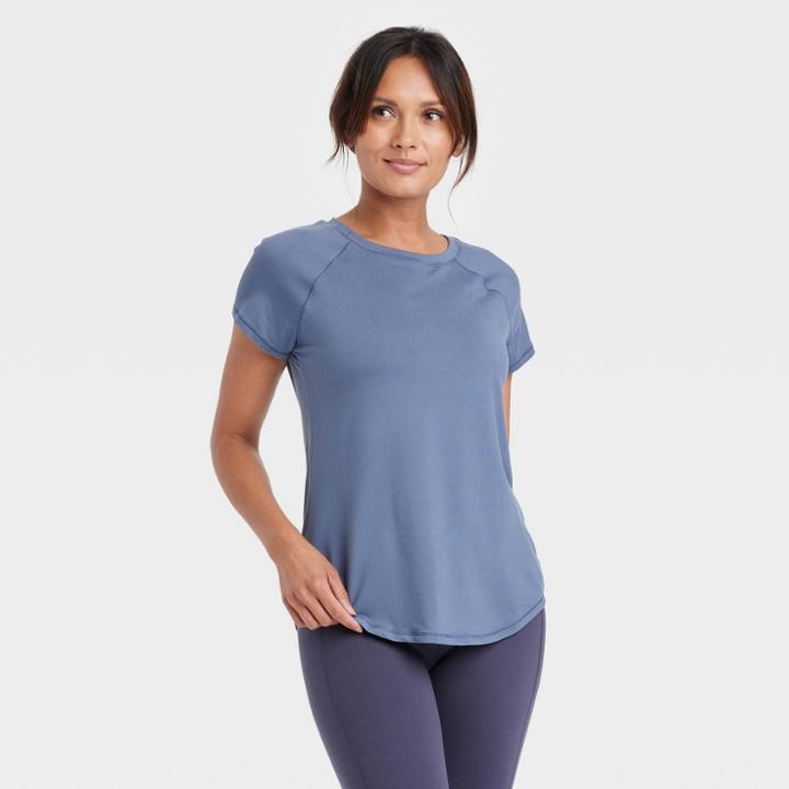 Women's Essential Crewneck Short Sleeve T-shirt - All In Motion Navy Blue
