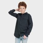 Boys' Woven Utility Button-down Shirt - Art Class Charcoal Gray