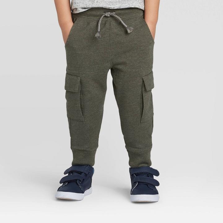 Toddler Boys' Cargo Jogger Pants - Cat & Jack Fern 12m, Toddler Boy's, Green
