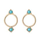 Post Hoop Earrings - A New Day Turquoise/gold