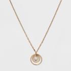 Triple Circle & Pearl Short Necklace - A New Day Gold