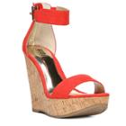 Women's Unity By Carlos Santana Becky Platform Wedge Quarter Strap Sandals - Red
