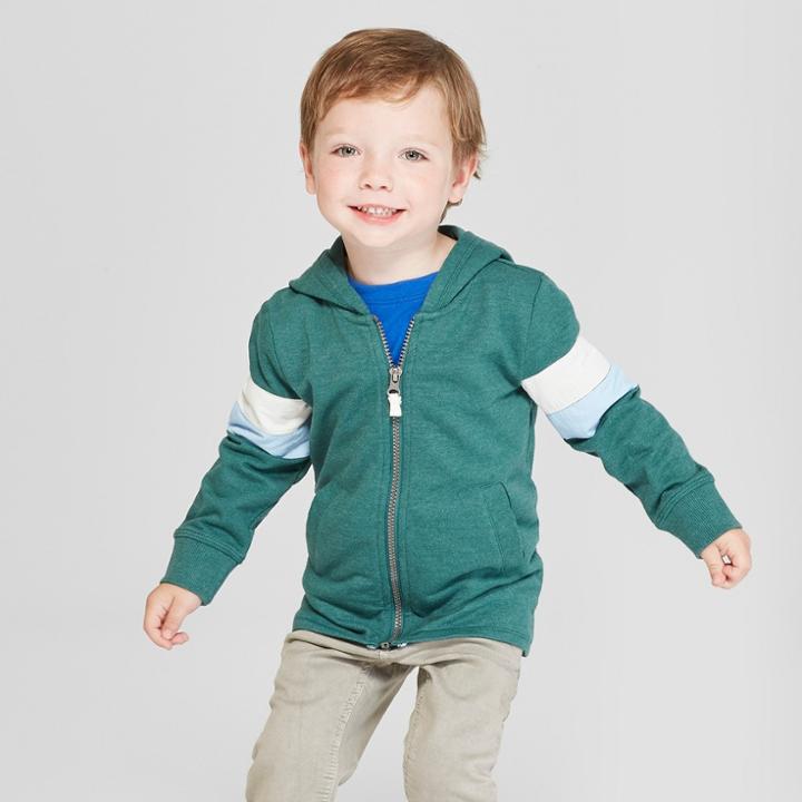 Toddler Boys' Zip-up Hoodie Sweatshirt - Cat & Jack Green