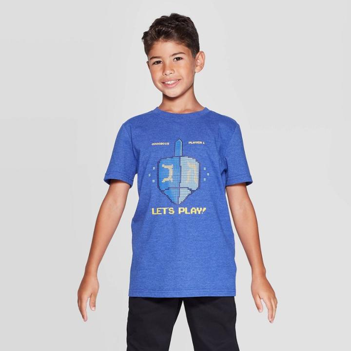 Petiteboys' Short Sleeve Hanukkah Graphic T-shirt - Cat & Jack Navy Xs, Boy's, Blue