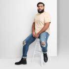 Men's Tall Tie-dye Standard Fit Short Sleeve Knit Crewneck T-shirt - Original Use Brown