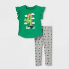 Toddler Girls' Shamrock Rainbow Short Sleeve Top And Leggings Set - Cat & Jack Green