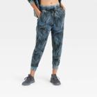 Women's Mid-rise French Terry Printed Jogger Pants - Joylab Antique Blue