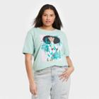 Women's Plus Size Bijou Karman Palm Leaves Short Sleeve Graphic T-shirt - Aqua