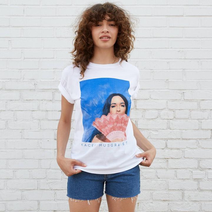 Merch Traffic Women's Kacey Musgraves Plus Size Short Sleeve Graphic T-shirt - White